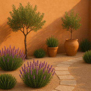 Mediterranean garden, lavender, garden design